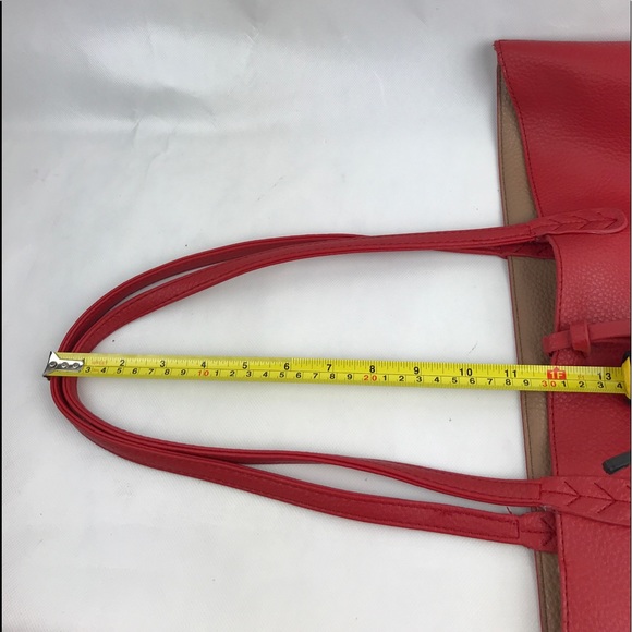 BCBG Reversible Red/ Tan Paris Tote Bag - Picture 9 of 9